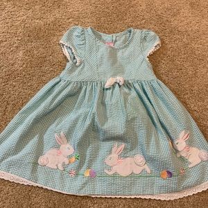 Beautiful gingham appliqué Easter dress.